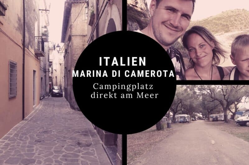 Campingplatz in Marina di Camerota in Italien direkt am Meer mit Stellplätzen unter Olivenbäumen