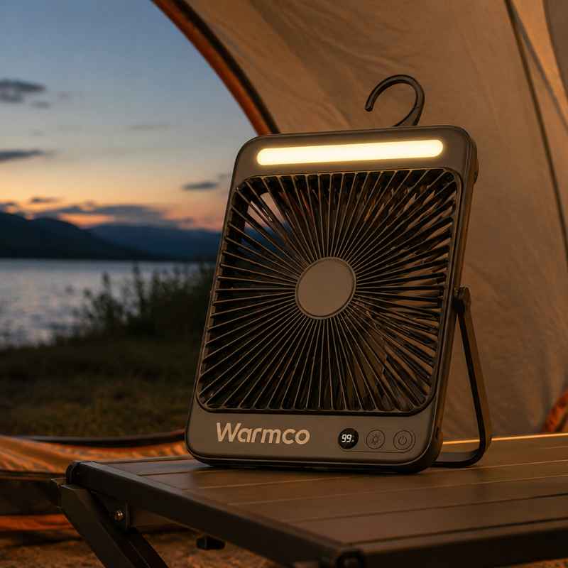 Tragbarer Ventilator im Zelt